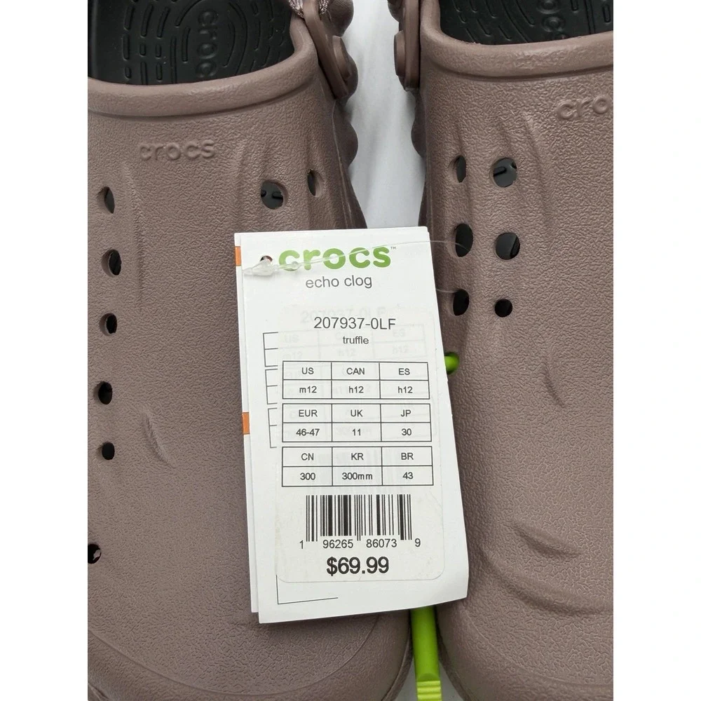 Crocs Echo Clog Truffle Men's Size 12 Slip On Sandal 207937-0LF NEW Other